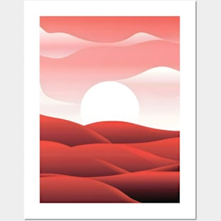 Stunning red landscape minimalist art Posters and Art